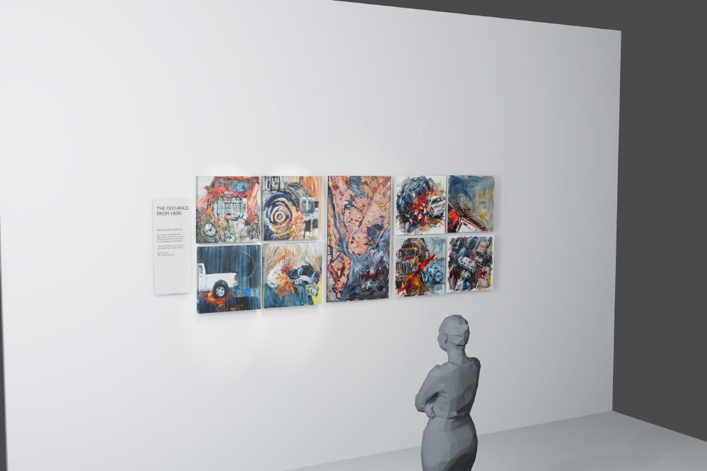 The Distance From Here gallery installation visualization